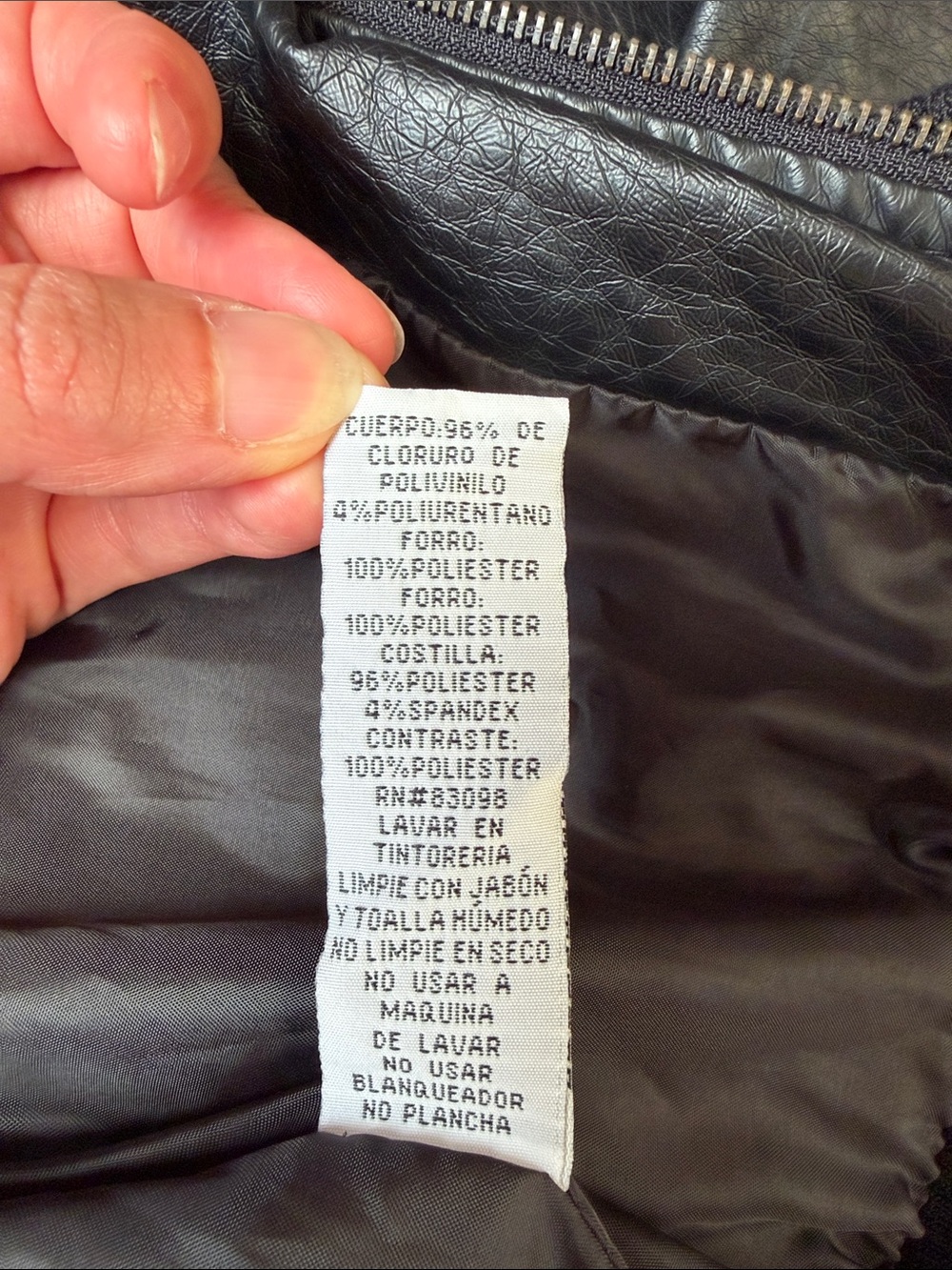 Miss Post Black Faux Leather Hooded Jacket - Picture 7 of 15